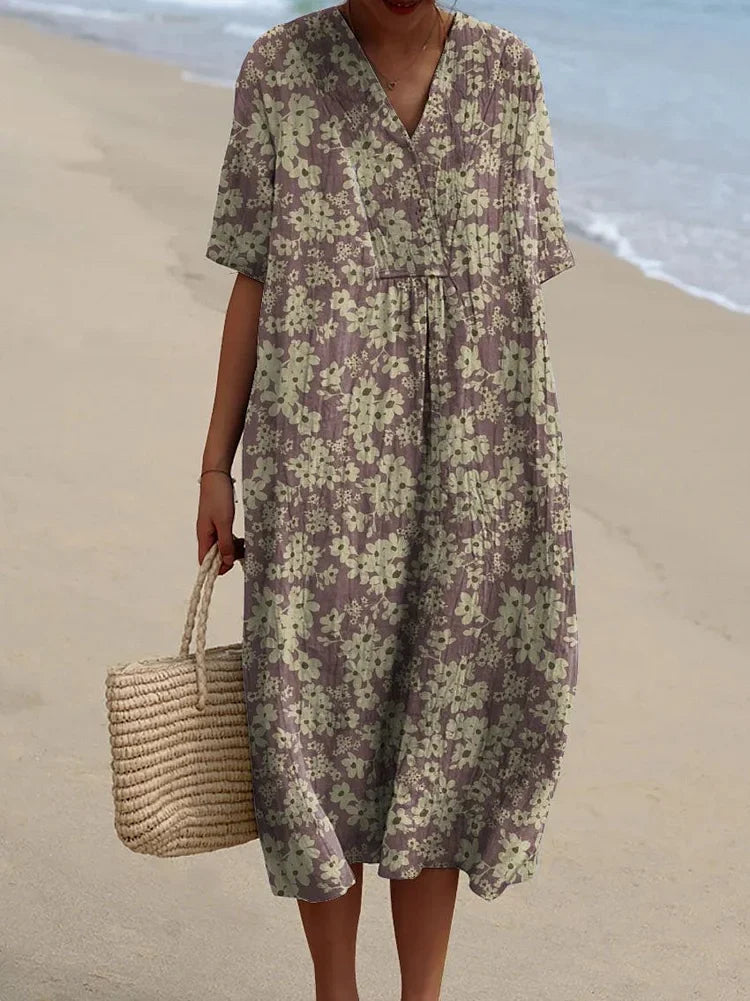 Adele – Flowing Artistic Floral Dress