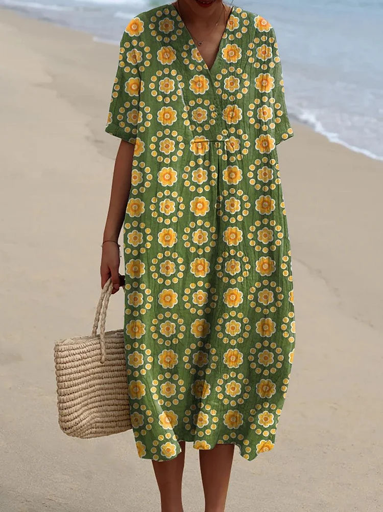Elena – Flowing Floral Print Dress