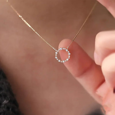 Diana – Circle Necklace with Sparkling Diamond Accents
