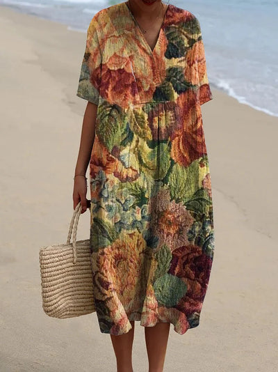 Ada – Blue Floral Print Dress