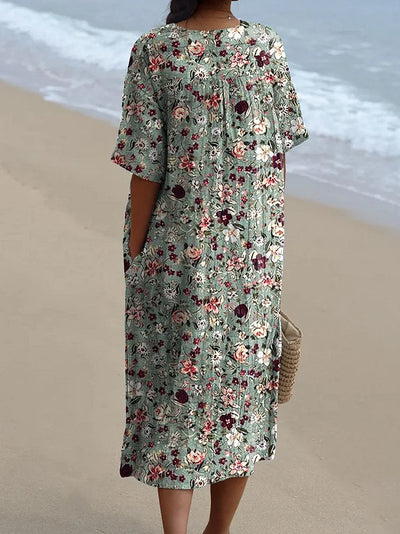 Noemi – Dark Toned Spring Floral Dress
