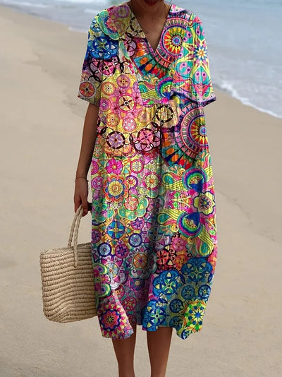 Lila – Ethnic Print Pocket Dress