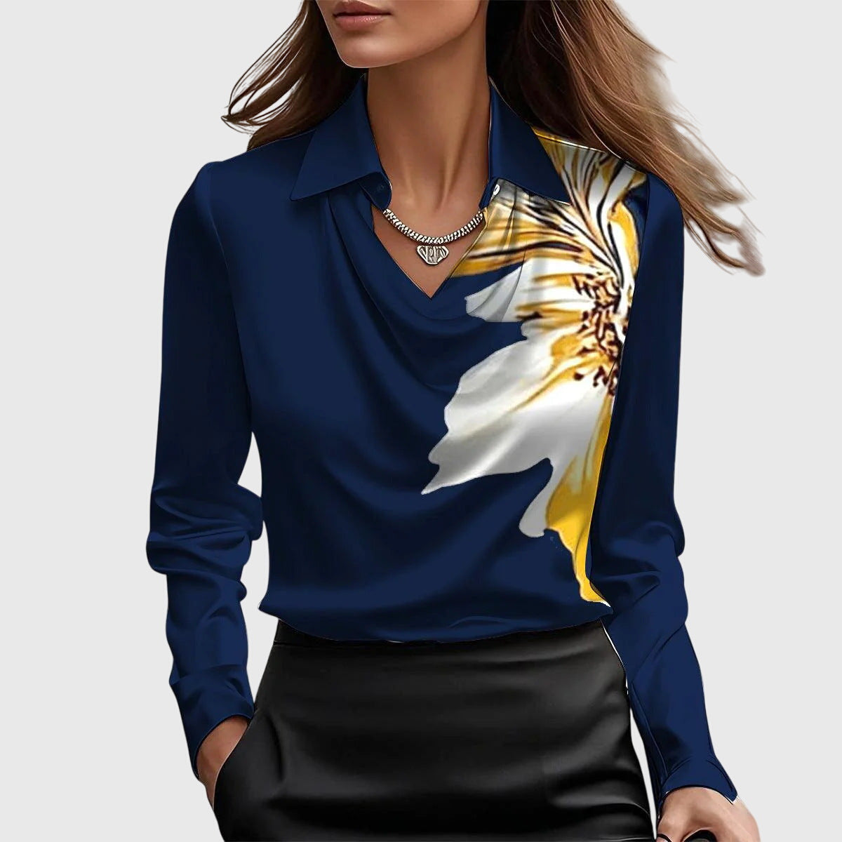 Sophia – Satin Drape Blouse