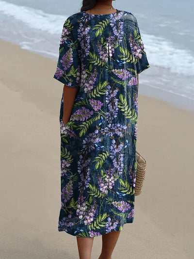 Isla – Midnight Purple Floral Dress