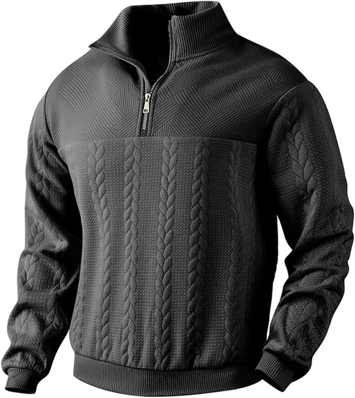 Daniel – Textured Quarter Zip Jumper