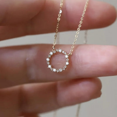 Diana – Circle Necklace with Sparkling Diamond Accents