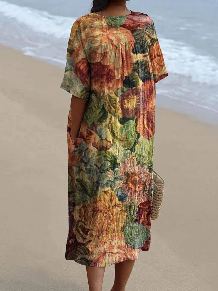 Ada – Blue Floral Print Dress