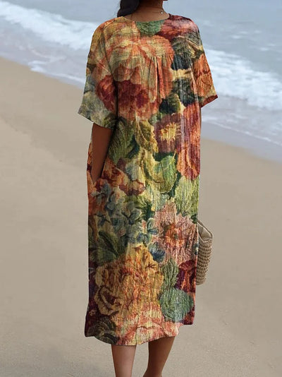 Ada – Blue Floral Print Dress