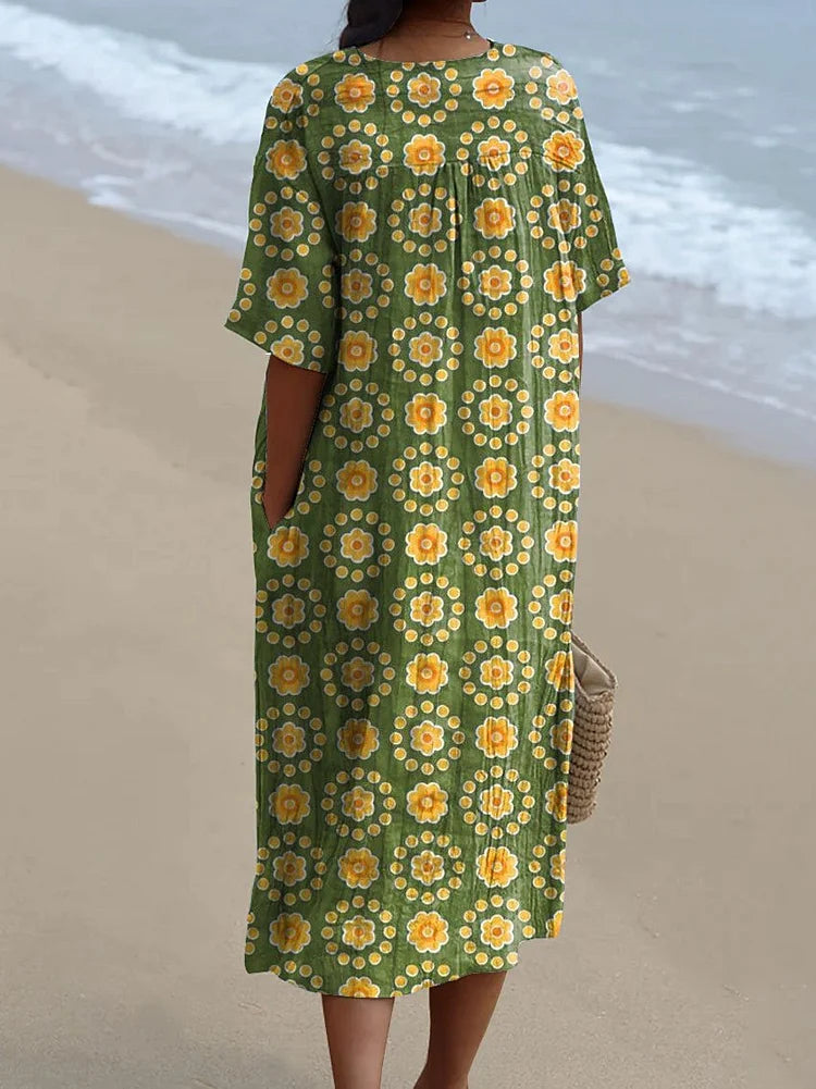 Elena – Flowing Floral Print Dress