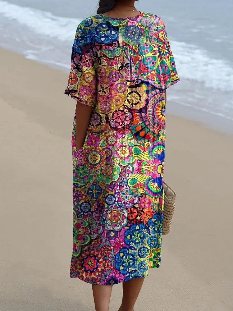 Lila – Ethnic Print Pocket Dress