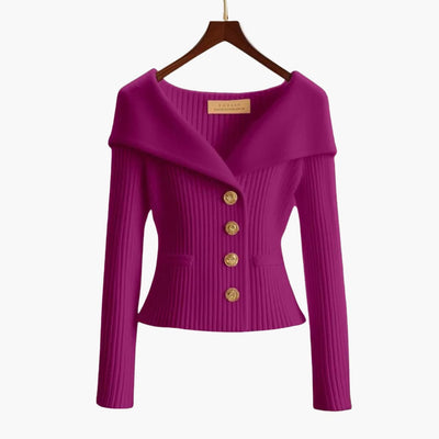 Kim – Ribbed Button-Up Cardigan