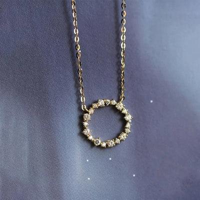 Diana – Circle Necklace with Sparkling Diamond Accents
