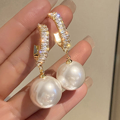 Elena – Luxury Pearl & Cubic Zirconia Earrings