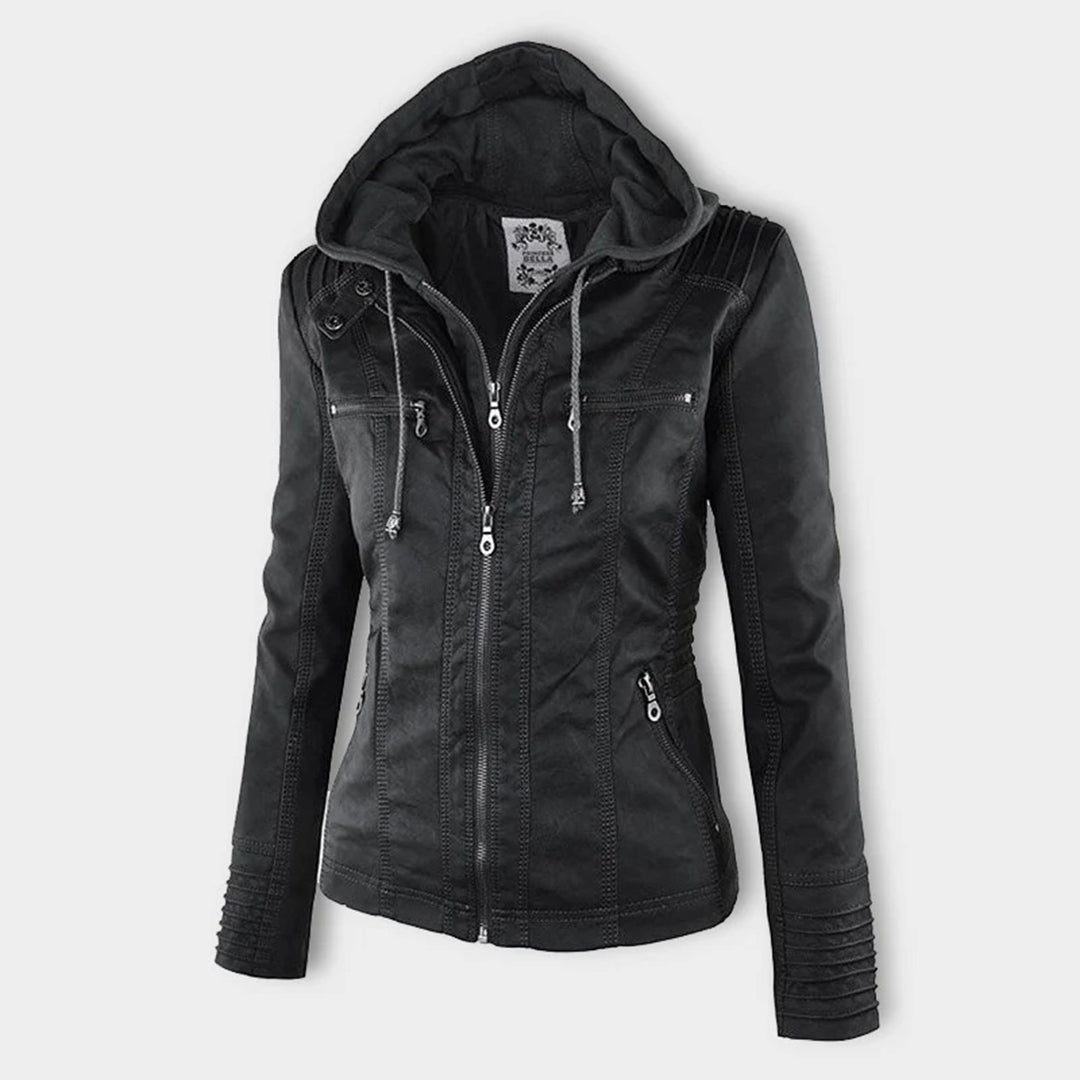Athena – Hooded Leather Jacket