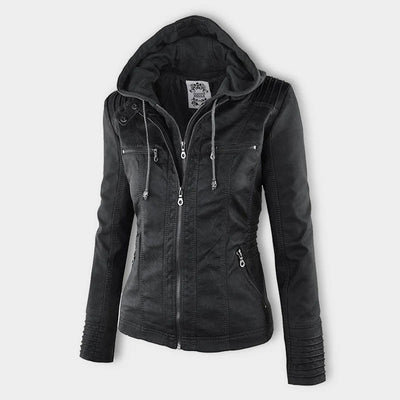 Athena – Hooded Leather Jacket