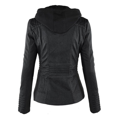Athena – Hooded Leather Jacket
