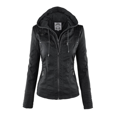 Athena – Hooded Leather Jacket