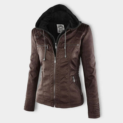 Athena – Hooded Leather Jacket