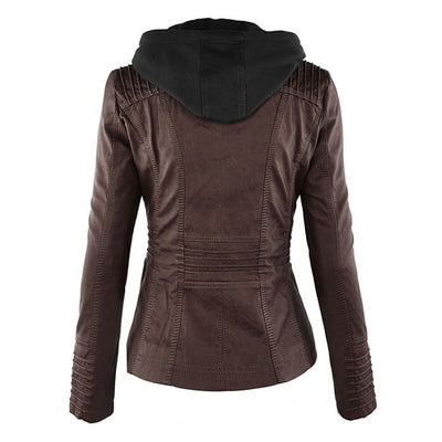 Athena – Hooded Leather Jacket