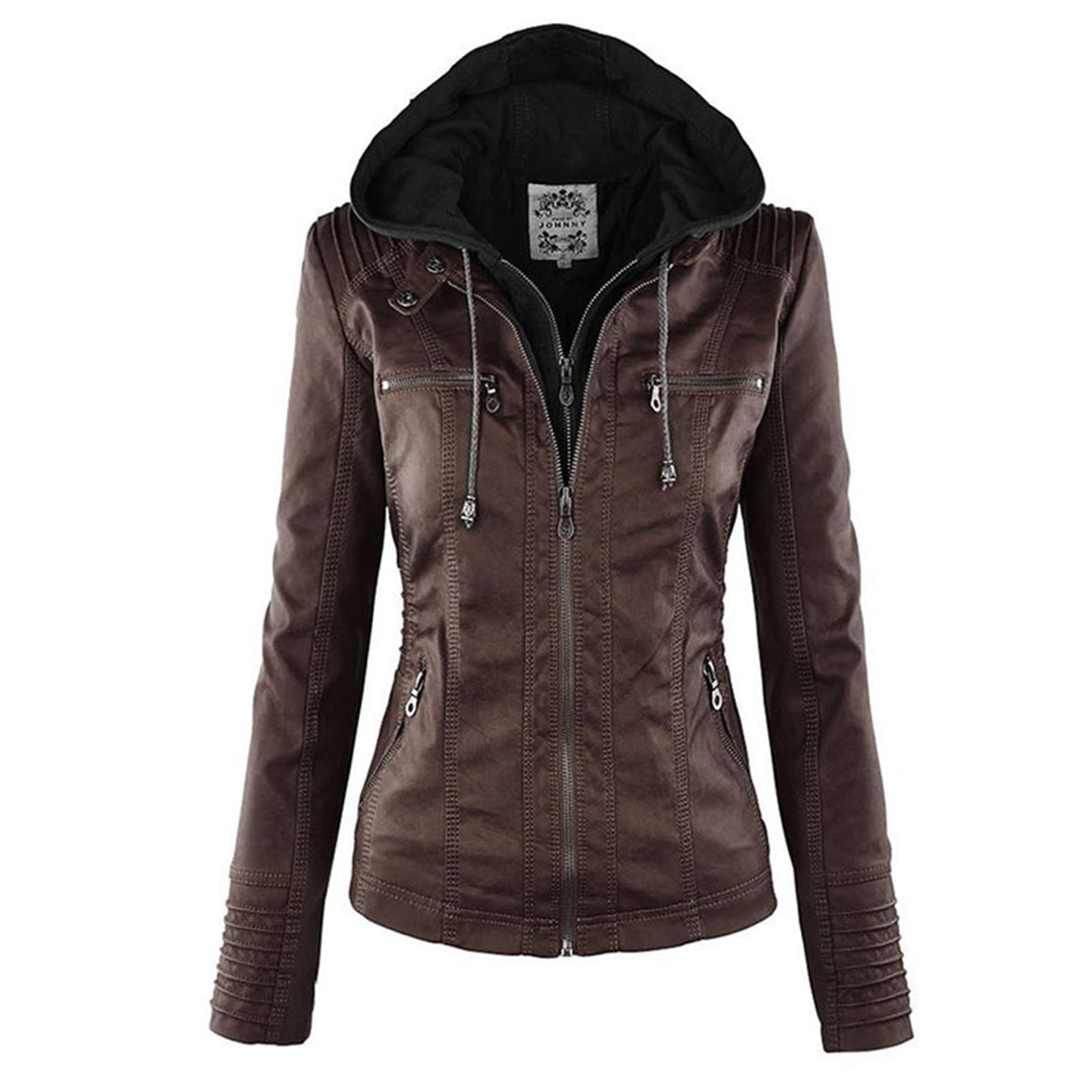 Athena – Hooded Leather Jacket