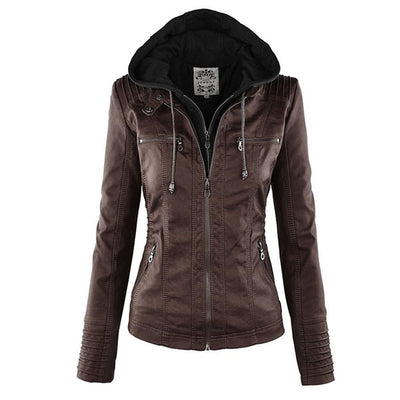 Athena – Hooded Leather Jacket