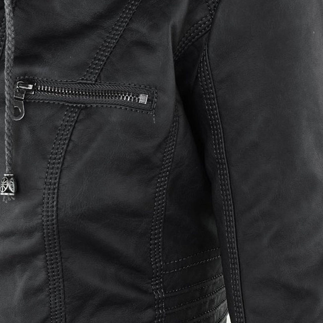 Athena – Hooded Leather Jacket