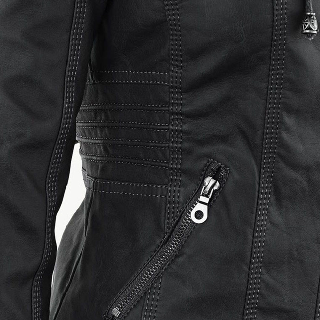 Athena – Hooded Leather Jacket