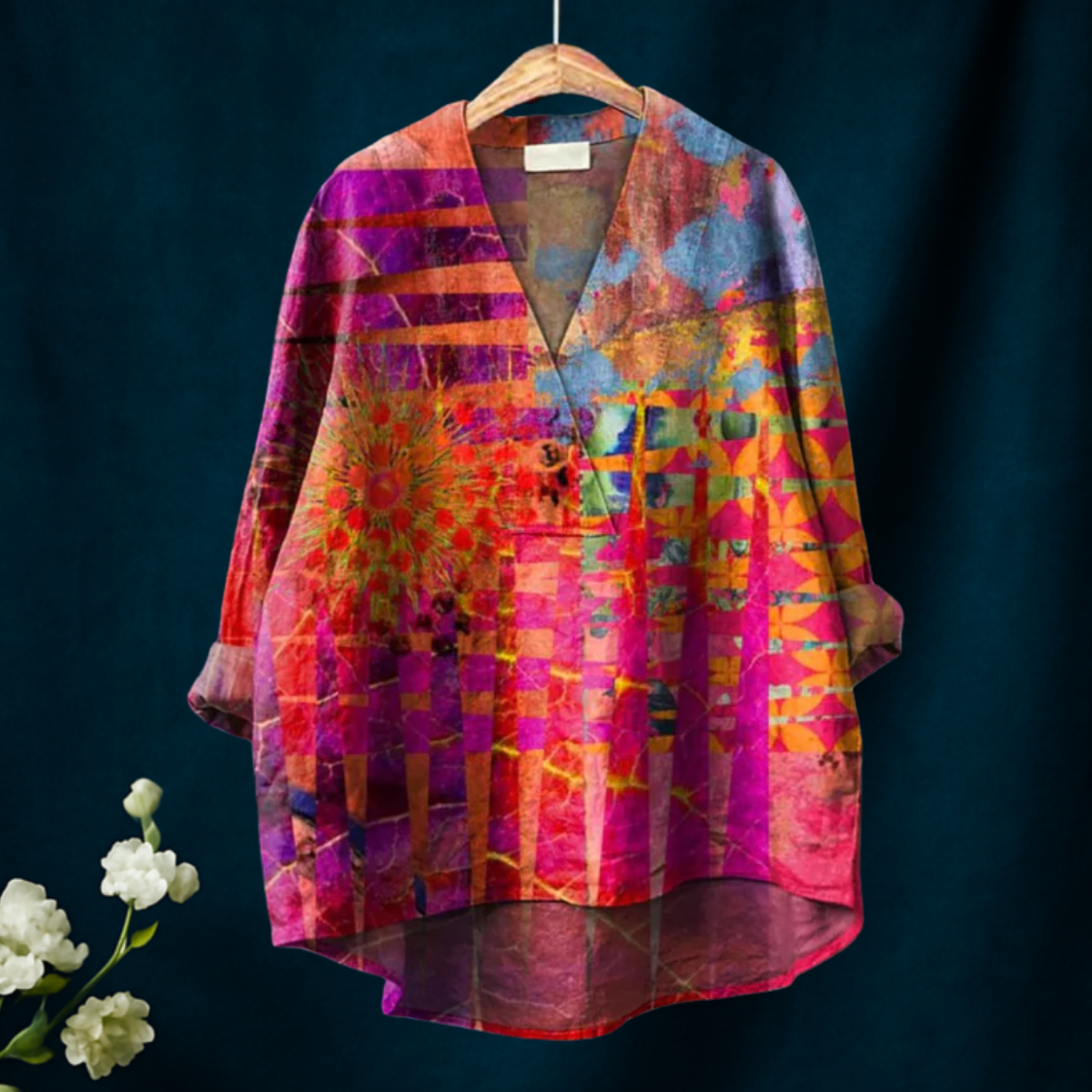 Zoe – Colourful Geometric Shirt