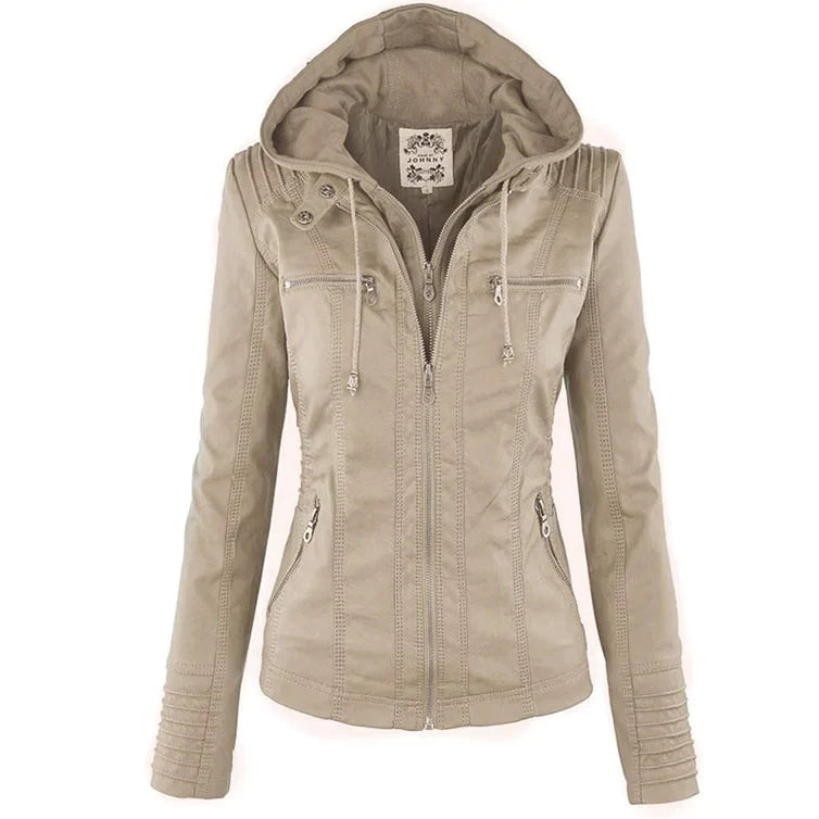 Athena – Hooded Leather Jacket