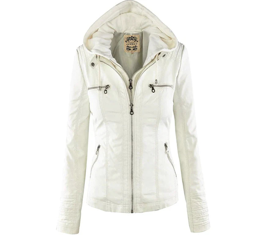 Athena – Hooded Leather Jacket