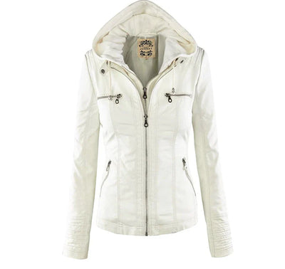 Athena – Hooded Leather Jacket