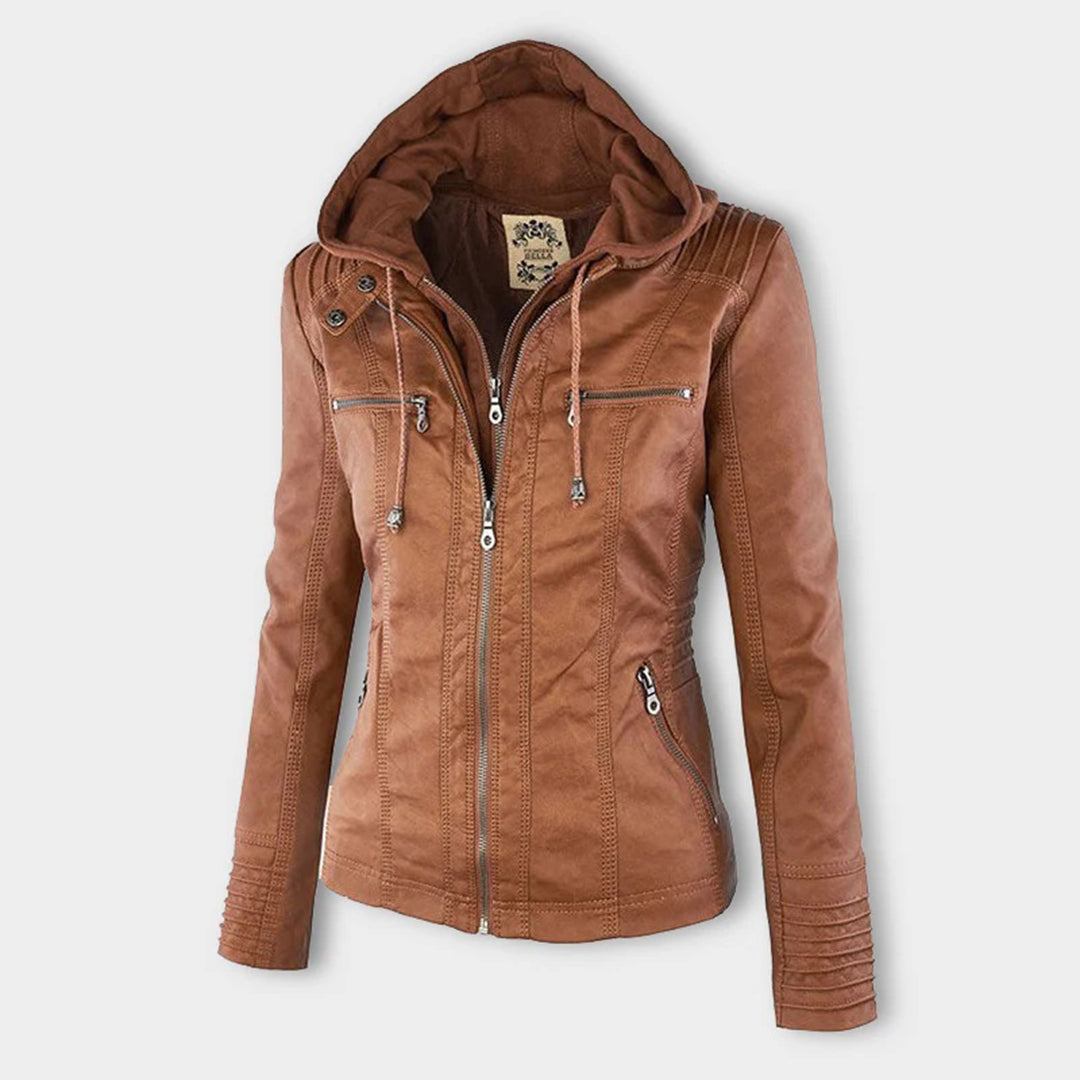 Athena – Hooded Leather Jacket