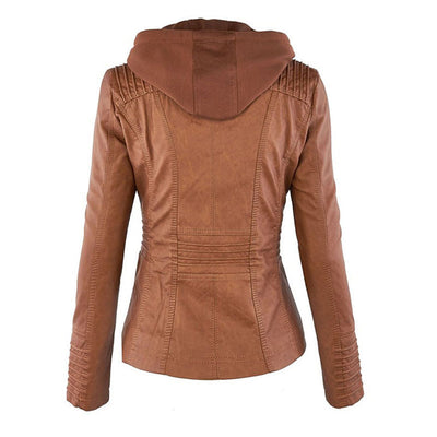 Athena – Hooded Leather Jacket