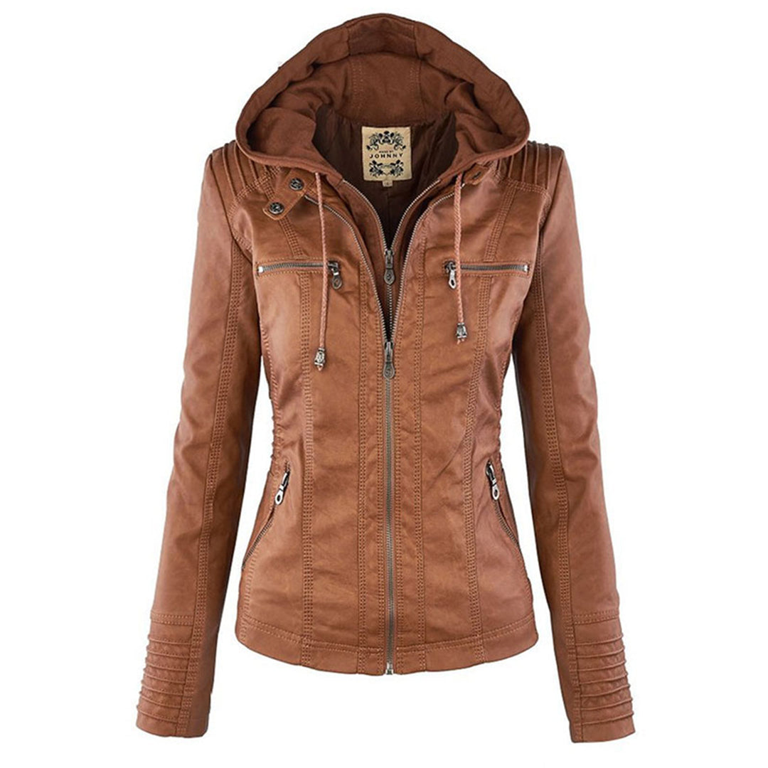 Athena – Hooded Leather Jacket