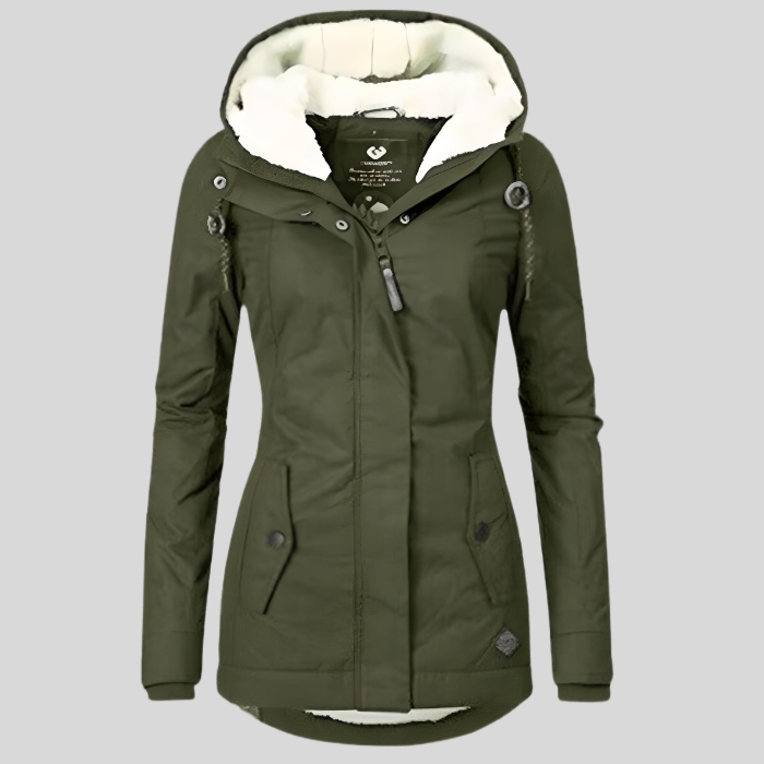 Alienor - Long Waterproof Coat With Hood