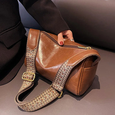 Vintage-Style Luxury Leather Crossbody Bag
