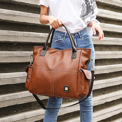 Spacious Luxury Leather Shoulder Bag