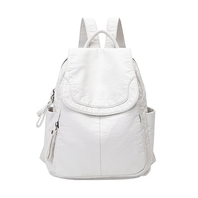 Vintage-Effect Luxury Leather Backpack