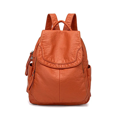 Vintage-Effect Luxury Leather Backpack