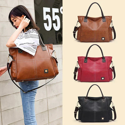 Spacious Luxury Leather Shoulder Bag