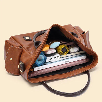 Spacious Luxury Leather Shoulder Bag