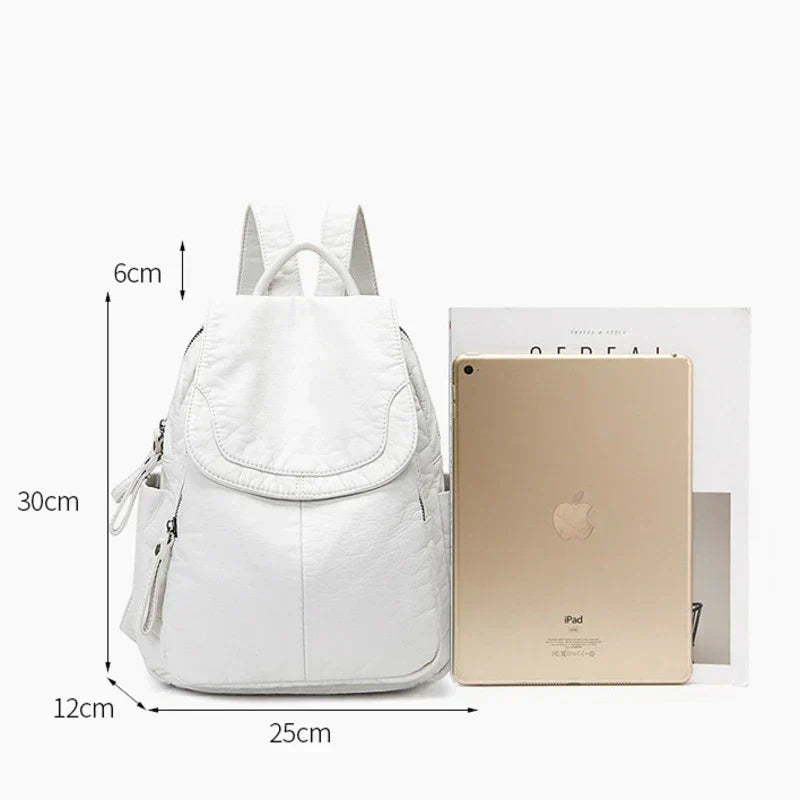Vintage-Effect Luxury Leather Backpack