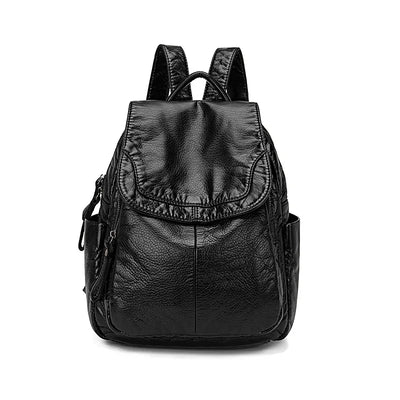 Vintage-Effect Luxury Leather Backpack