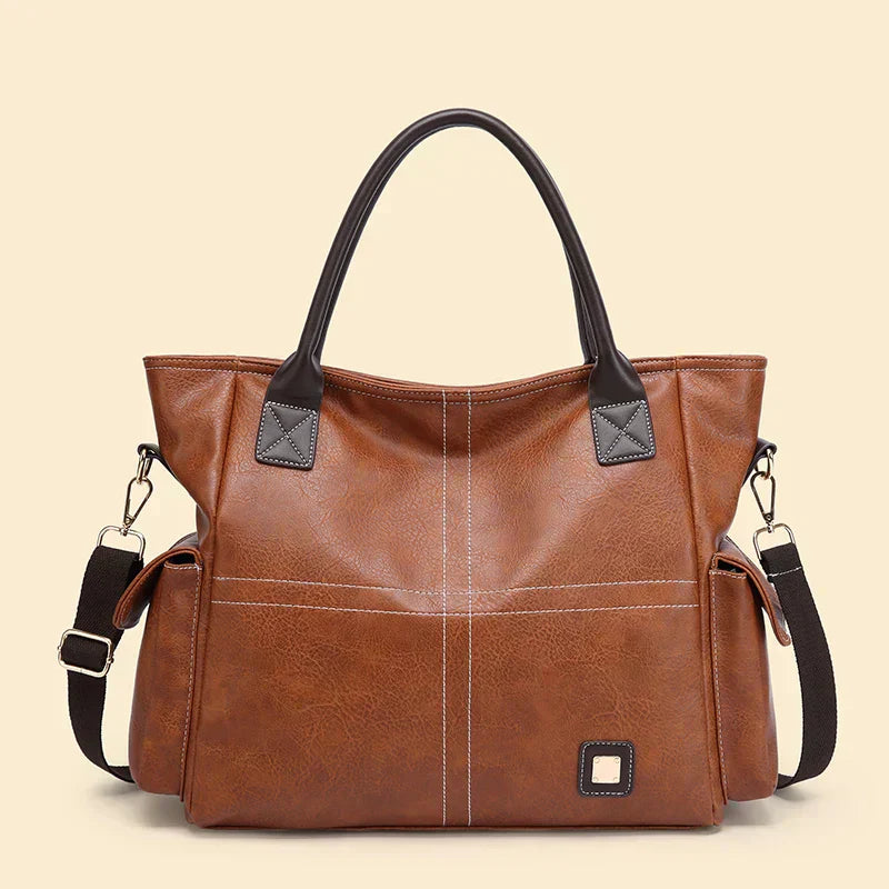 Spacious Luxury Leather Shoulder Bag