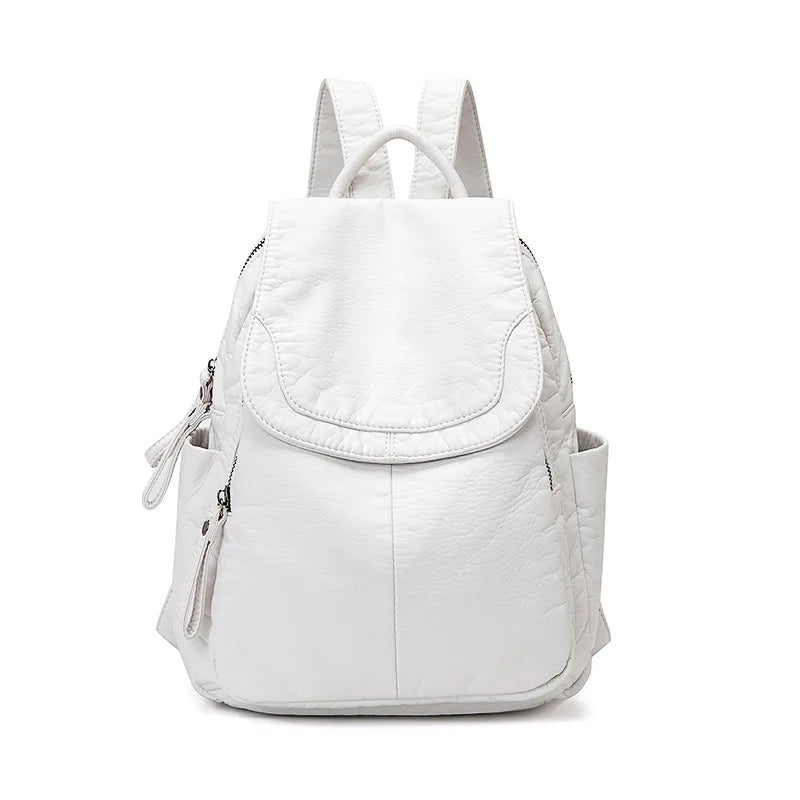 Vintage-Effect Luxury Leather Backpack