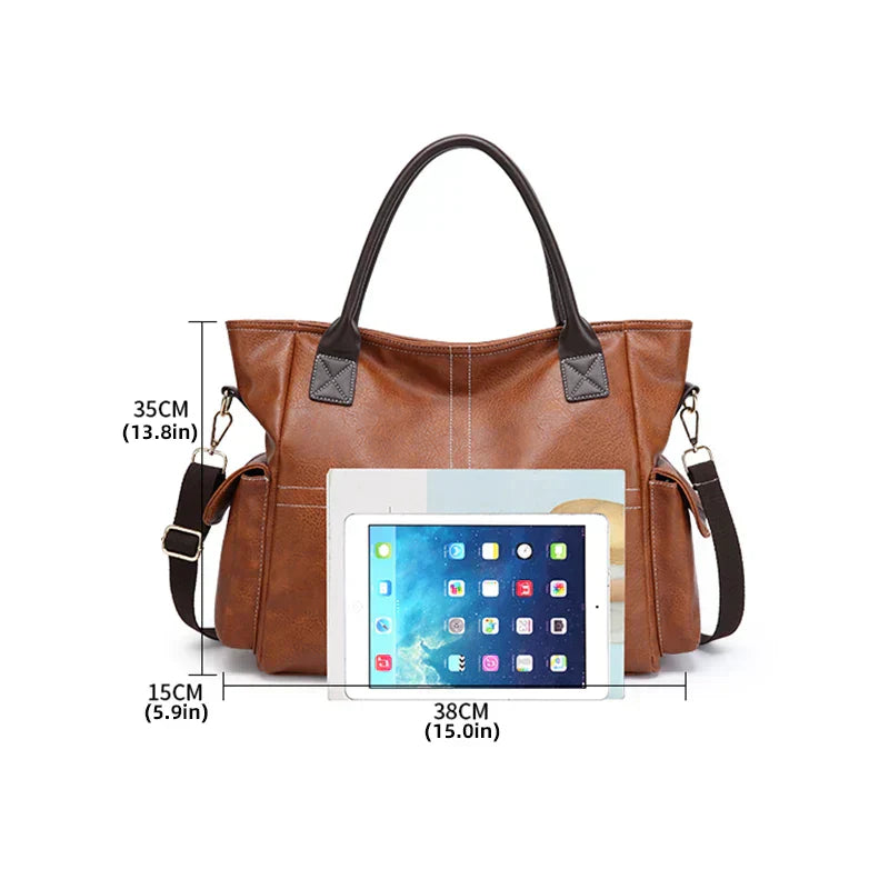 Spacious Luxury Leather Shoulder Bag