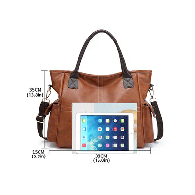 Spacious Luxury Leather Shoulder Bag