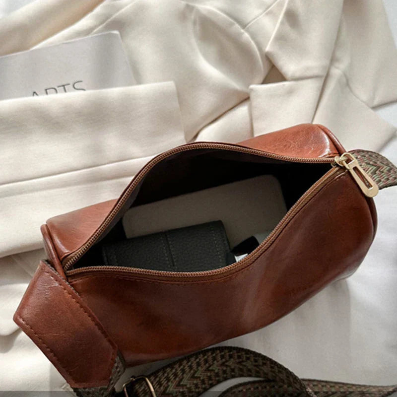 Vintage-Style Luxury Leather Crossbody Bag