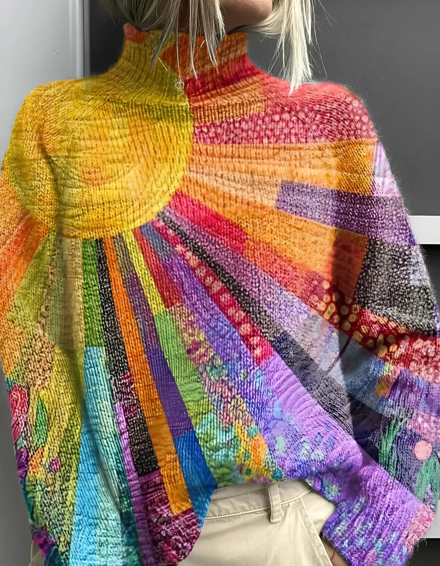 Fana | Vibrant & Colorful Turtleneck Jumper