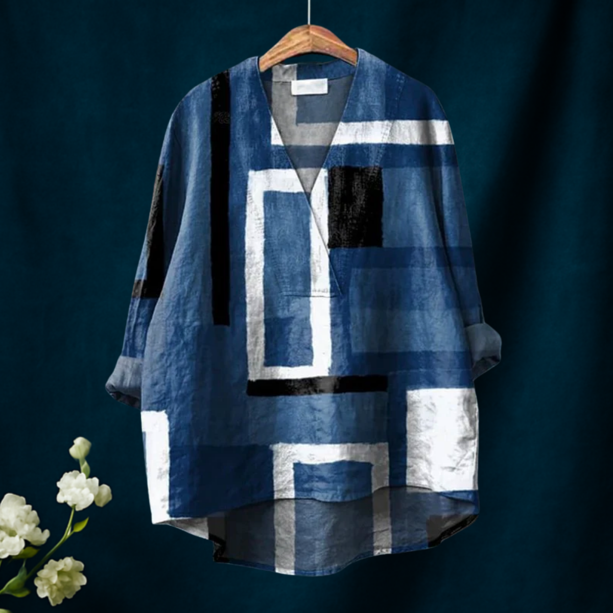 Tess – Blue Checked Blouse